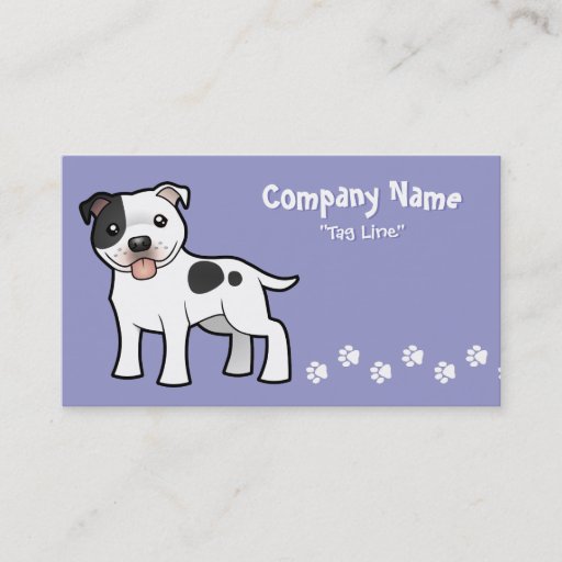 Customizable Cartoon Staffordshire Bull Terrier Business Card Templates