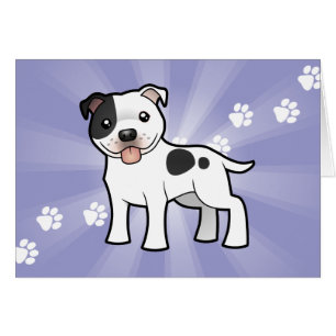 Cartoon Staffordshire Bull Terrier Cards