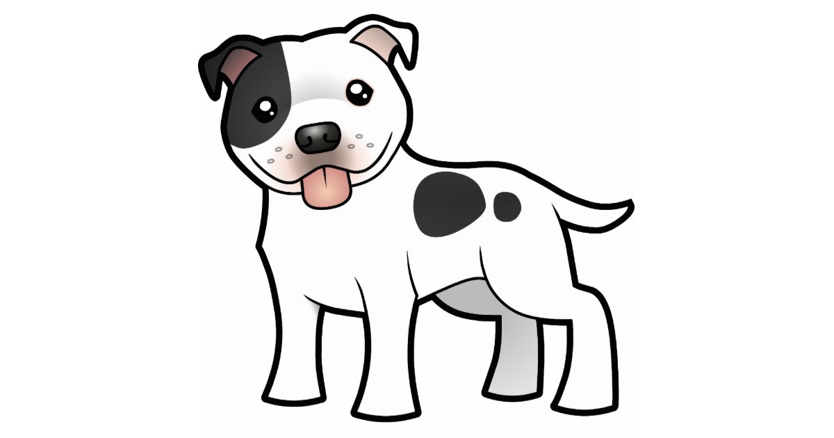 Cartoon Staffordshire Bull Terrier Statuette | Zazzle