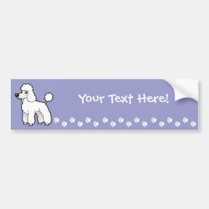 Cartoon Standard/Miniature/Toy Poodle Bumper Sticker