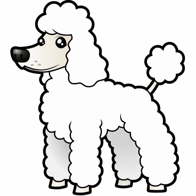 Cartoon Standard/Miniature/Toy Poodle (puppy cut) Cutout (Front)