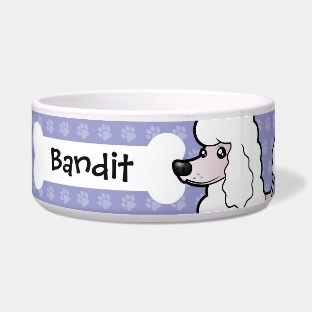 Cartoon Standard/Miniature/Toy Poodle (show cut) Bowl (Front)