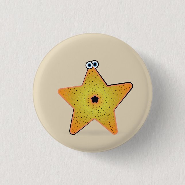 Cartoon Starfish Button (Front)