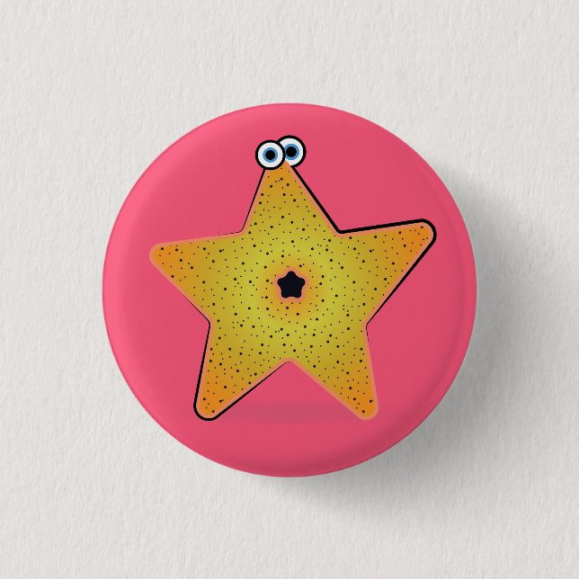 Cartoon Starfish Button (Front)