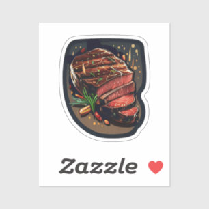 Cartoon steak sticker