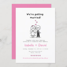 Cartoon Stick Figure couple wedding