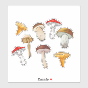 Cartoon stickers mushrooms