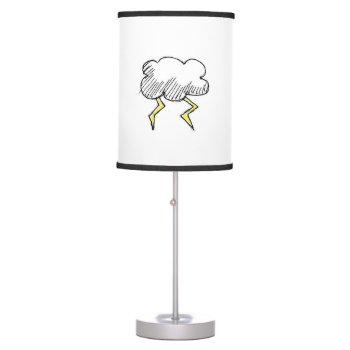 Cartoon Storm Cloud Rainy Day Design Table Lamp by CorgisandThings at Zazzle