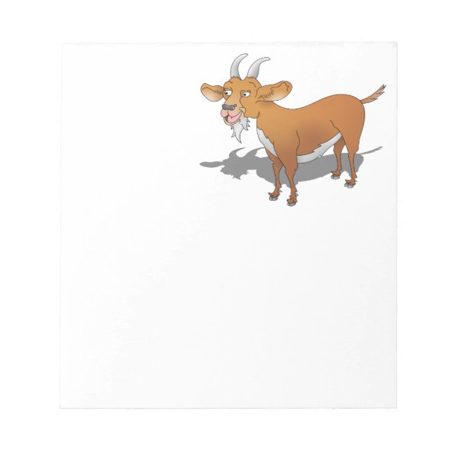 Cartoon style brown goat notepad (Front)
