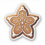Cartoon Style Christmas Cookie With Snowflake Sticker
