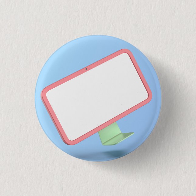 Cartoon style computer monitor button (Front)