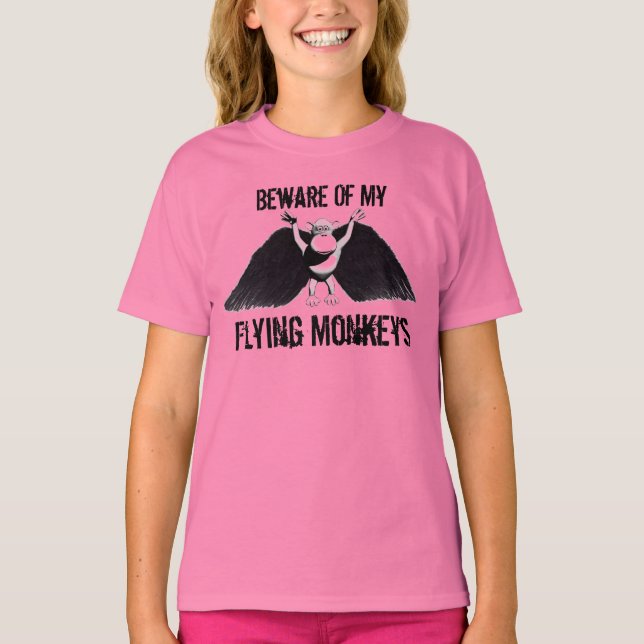 Cartoon style cute flying monkeys shirt (Front)