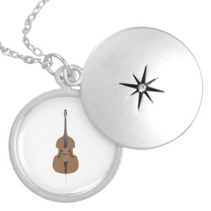 Cartoon Style Double Bass Locket Necklace