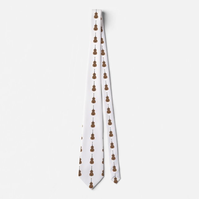 Cartoon Style Double Bass Neck Tie (Front)