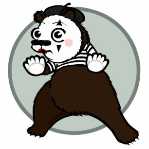 CARTOON STYLE GRIZZLY BEAR MIME SCULPTURE ORNAMENT