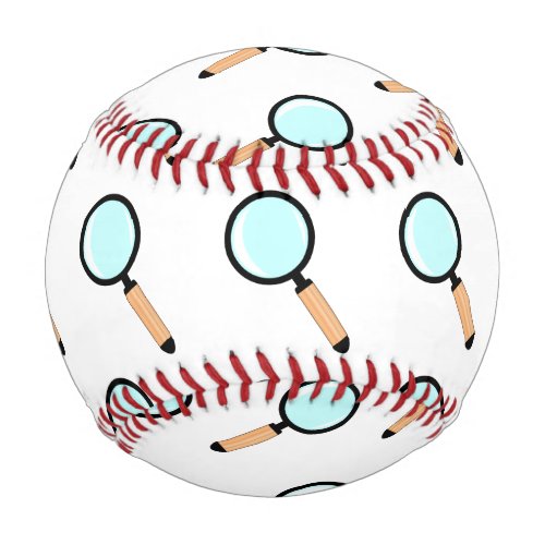 Cartoon Style Magnifying Glass Baseball