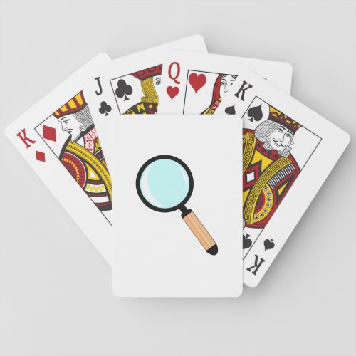 Cartoon Style Magnifying Glass Poker Cards
