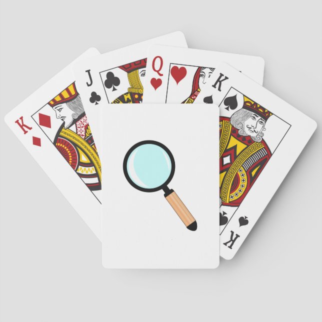 Cartoon Style Magnifying Glass Poker Cards (Back)