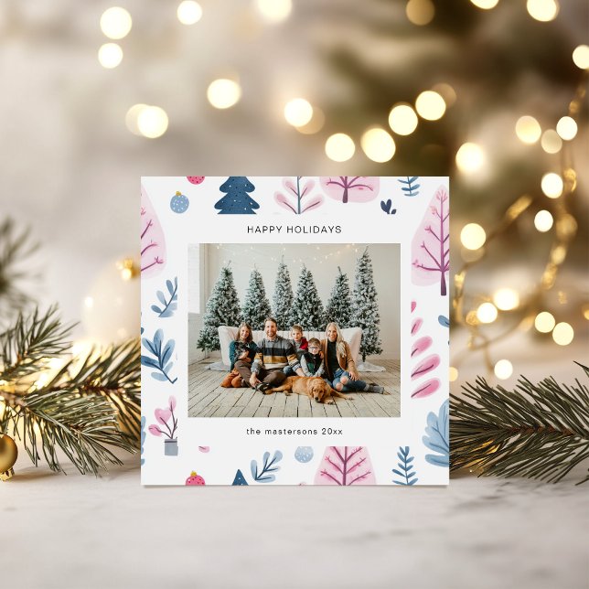 Cartoon Style Pastel Illustrations Holiday Card (Creator Uploaded)