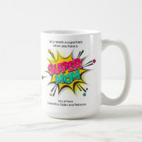 Cartoon Style Super Mom Add Your Photo Mothers Day Coffee Mug