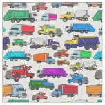 Cartoon-style Truck Illustrations Fabric