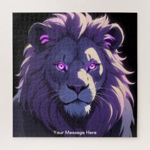 Cartoon Style Vibrant Colorful Wildlife Lion Jigsaw Puzzle