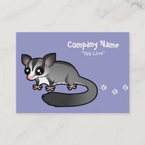 Cartoon Sugar Glider Business Card Template