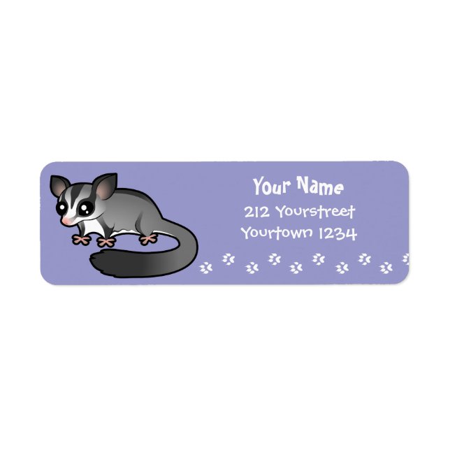 Cartoon Sugar Glider Label (Front)