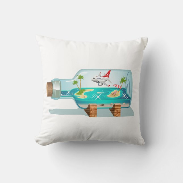 Cartoon Summer Cristal Ball Throw Pillow (Front)