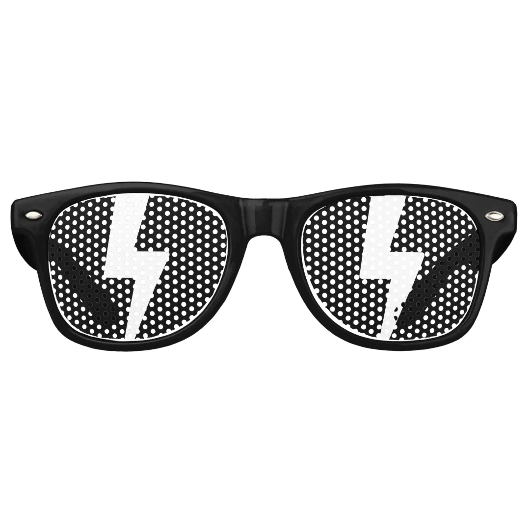 Cartoon Sunglasses: Shiny Reflection Lightning Retro Sunglasses