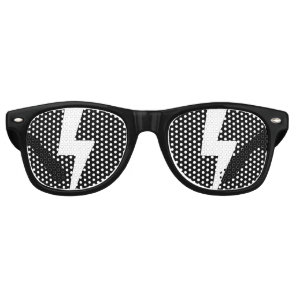 Cartoon Sunglasses: Shiny Reflection Lightning Retro Sunglasses