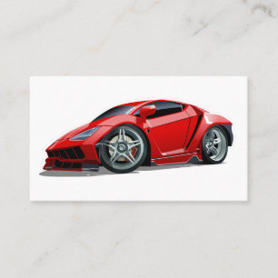 Cartoon super car business card