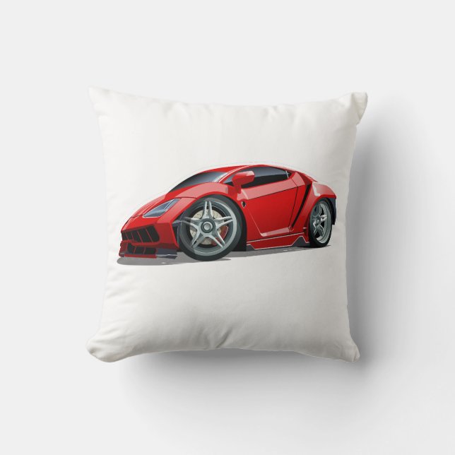 Cartoon super car throw pillow (Front)