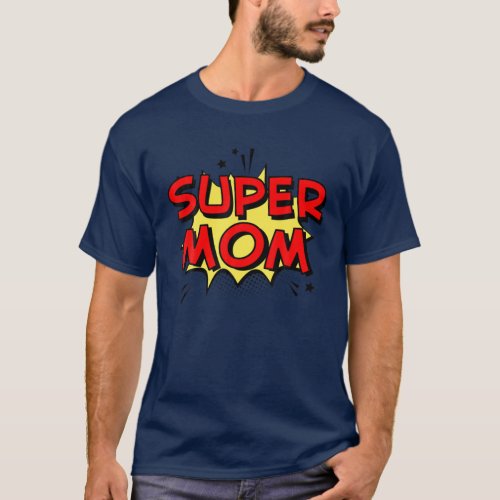 Cartoon Super Mom Superhero Mom Funny Super Mom T_Shirt