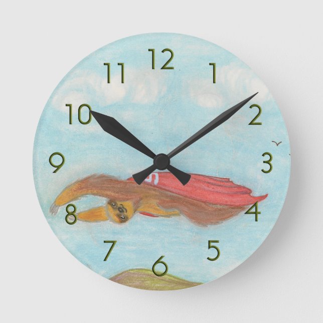 Cartoon Supersloth clock (Front)