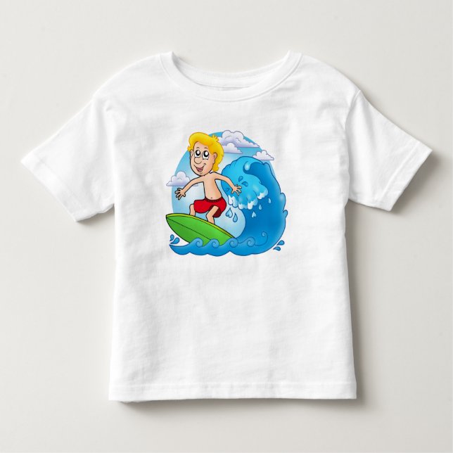 Cartoon_surfing_boy Toddler T-shirt (Front)