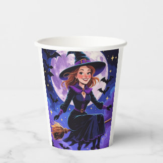 Cartoon Sweet Witch Themed Paper Cups