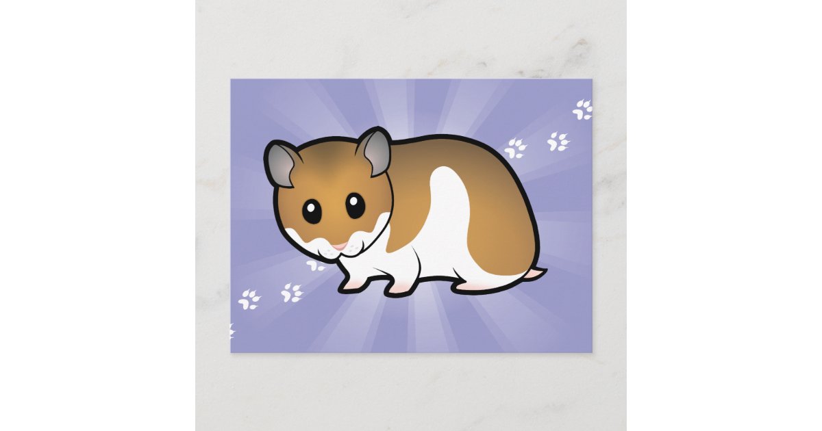 Cartoon Syrian Hamster Postcard | Zazzle