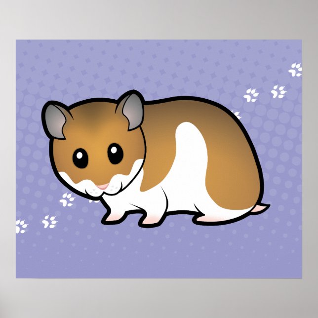 Cartoon Syrian Hamster Poster (Front)