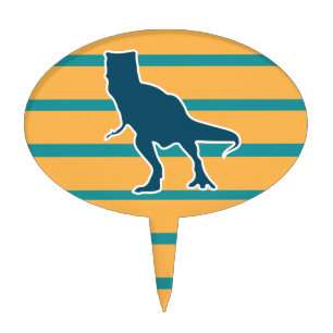Cartoon T-rex dinosaur birthday boy Cake Topper