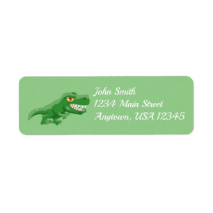 Cartoon T-Rex Label