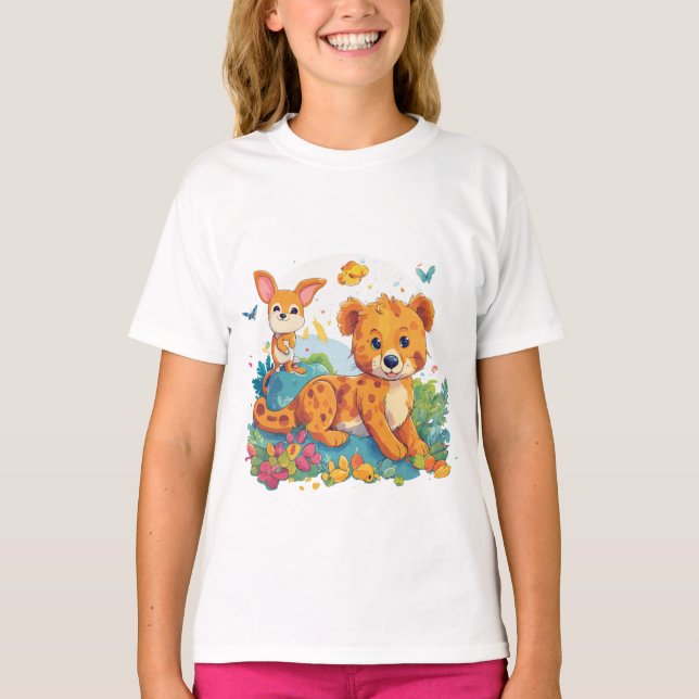 Cartoon T-Shirt – Fun Wildlife Art (Front)