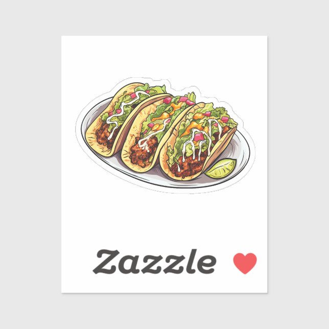 Cartoon taco sticker (Sheet)