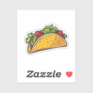 Cartoon taco sticker