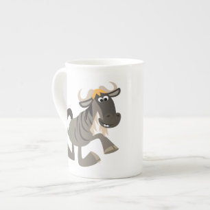 Cartoon Tap Dancing Wildebeest Bone China Mug