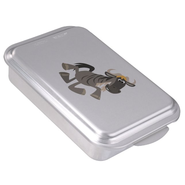 Cartoon Tap Dancing Wildebeest Cake Pan (Side)