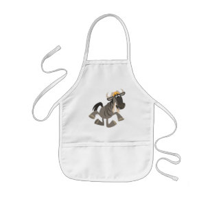 Cartoon Tap Dancing Wildebeest Children Apron