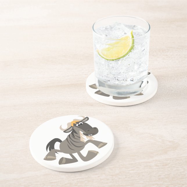 Cartoon Tap Dancing Wildebeest Coaster (Side)