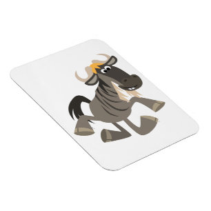 Cartoon Tap Dancing Wildebeest Flexible Magnet