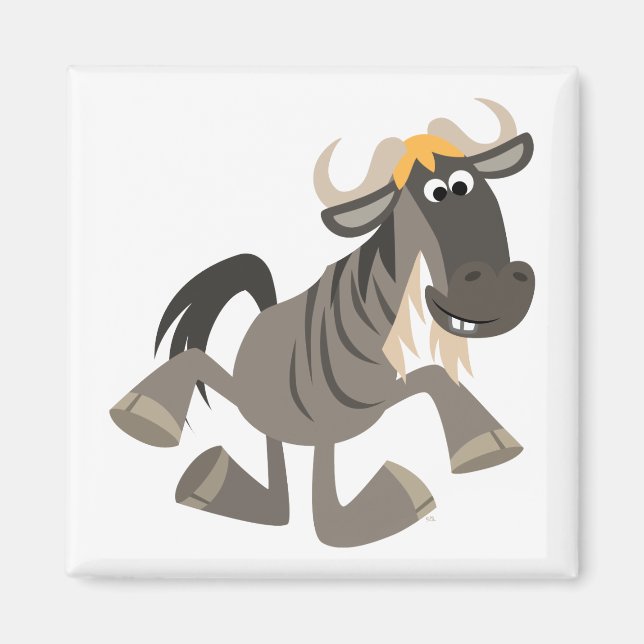Cartoon Tap Dancing Wildebeest Magnet (Front)